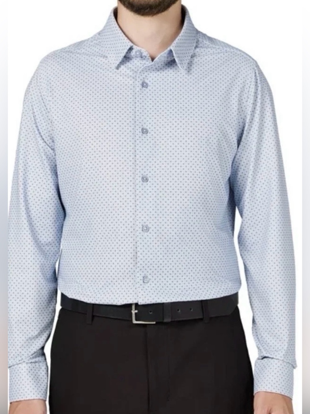 Infinity Linearflex Textured Button Up Shirt, Blue, Men's Large
